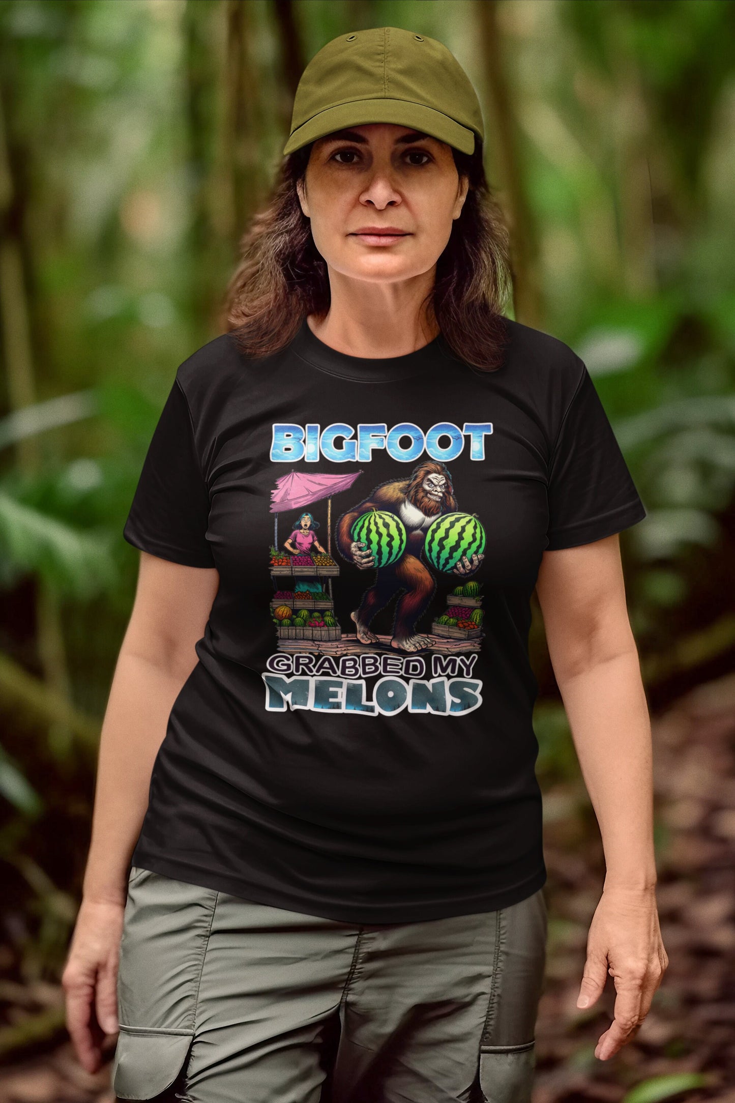 Bigfoot grabbed my melons t-shirt (black)