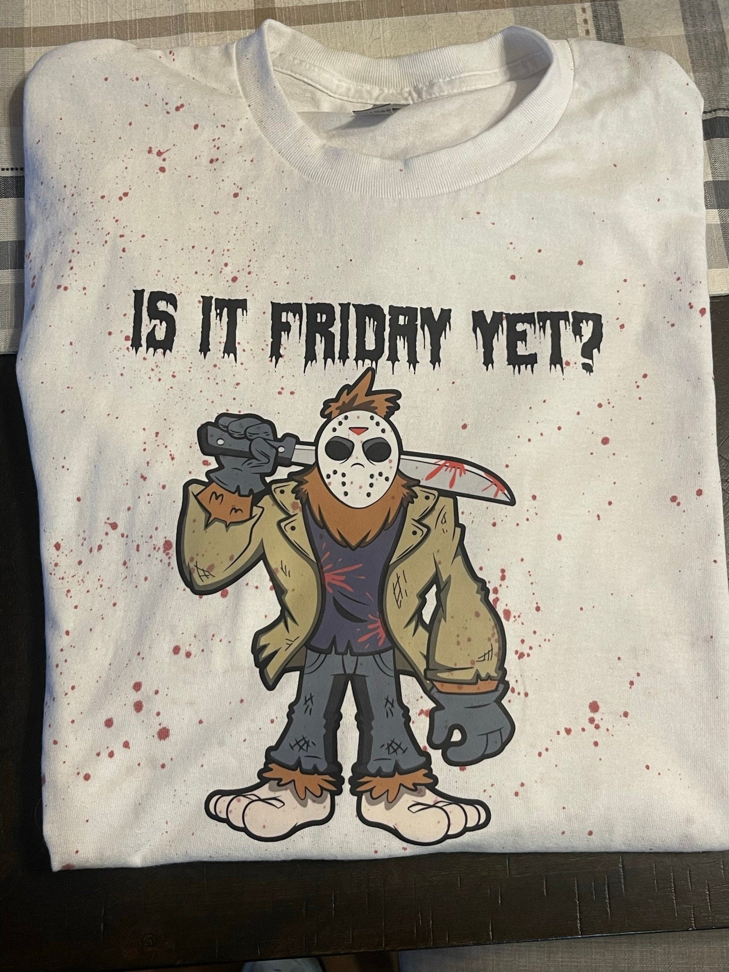 Friday Halloween T-shirt with blood spatter