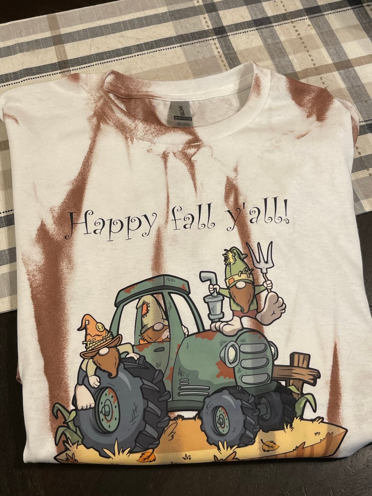 Bigfoot Gnomes Fall brown tie dye T-shirt Happy Fall Y'all!