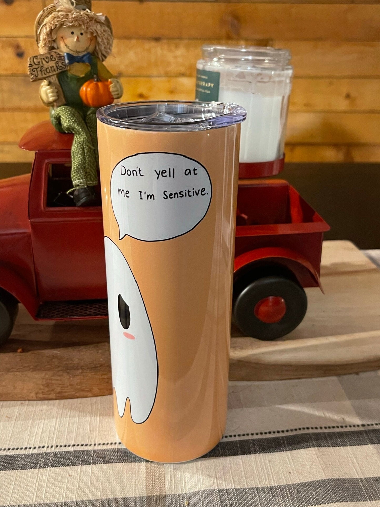 Ghost "Don't yell at me, I'm sensitive" 20oz tumbler