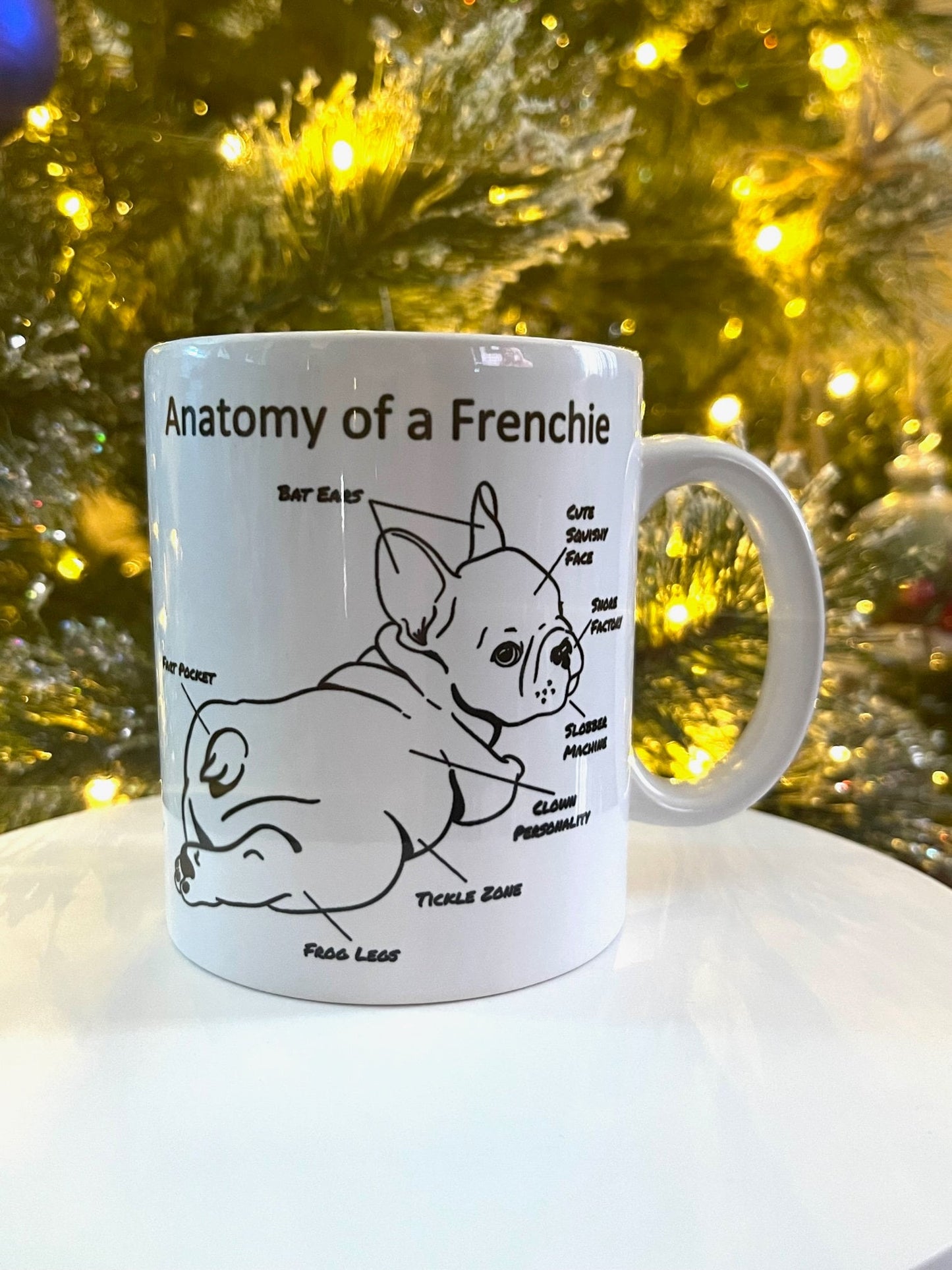 Anatomy of a Frenchie coffee mug