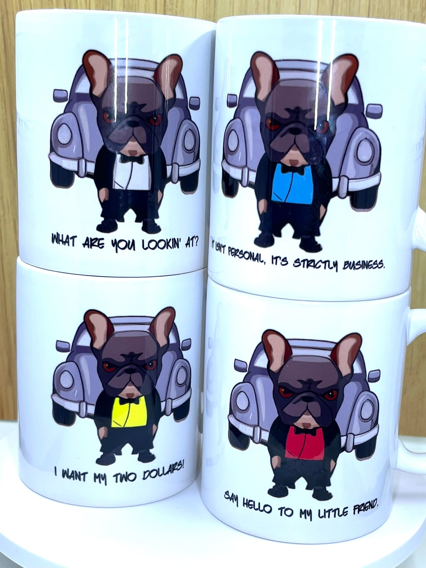 Frenchie tough guy coffee mug