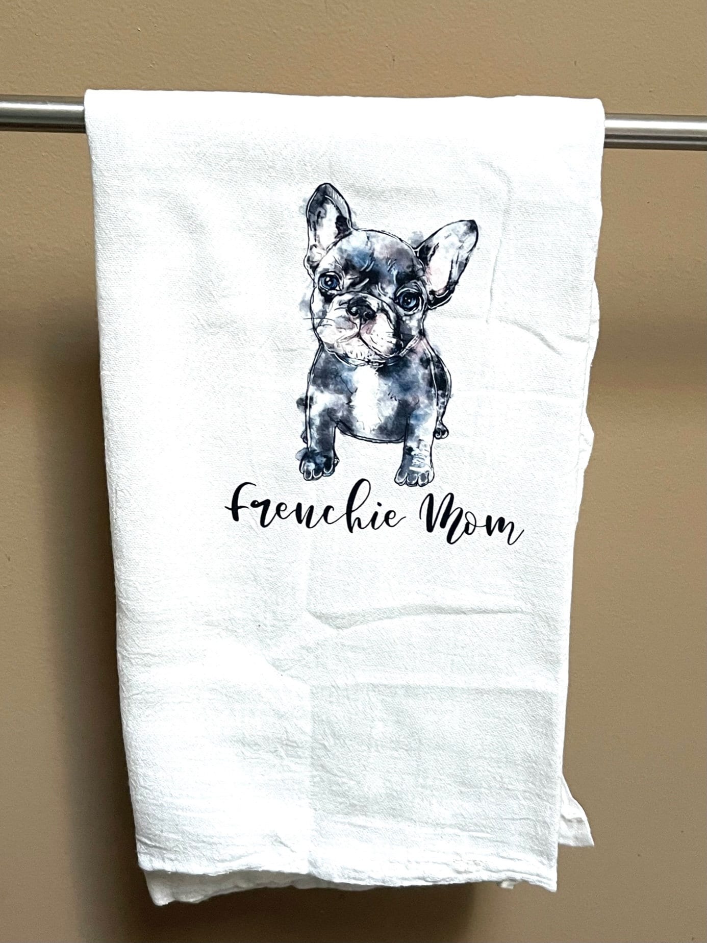 Custom designer kitchen dish towels | Bigfoot | Frenchie | Cow | tea towel