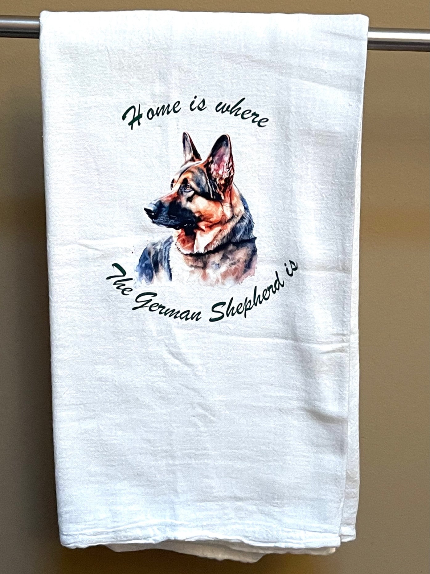 Custom designer kitchen dish towels | German Shepherd | tea towel