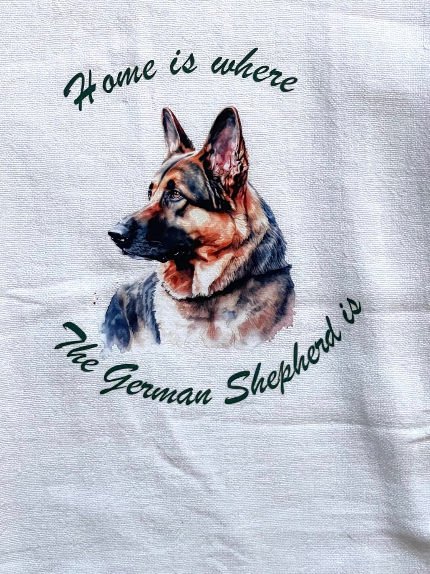 Custom designer kitchen dish towels | German Shepherd | tea towel