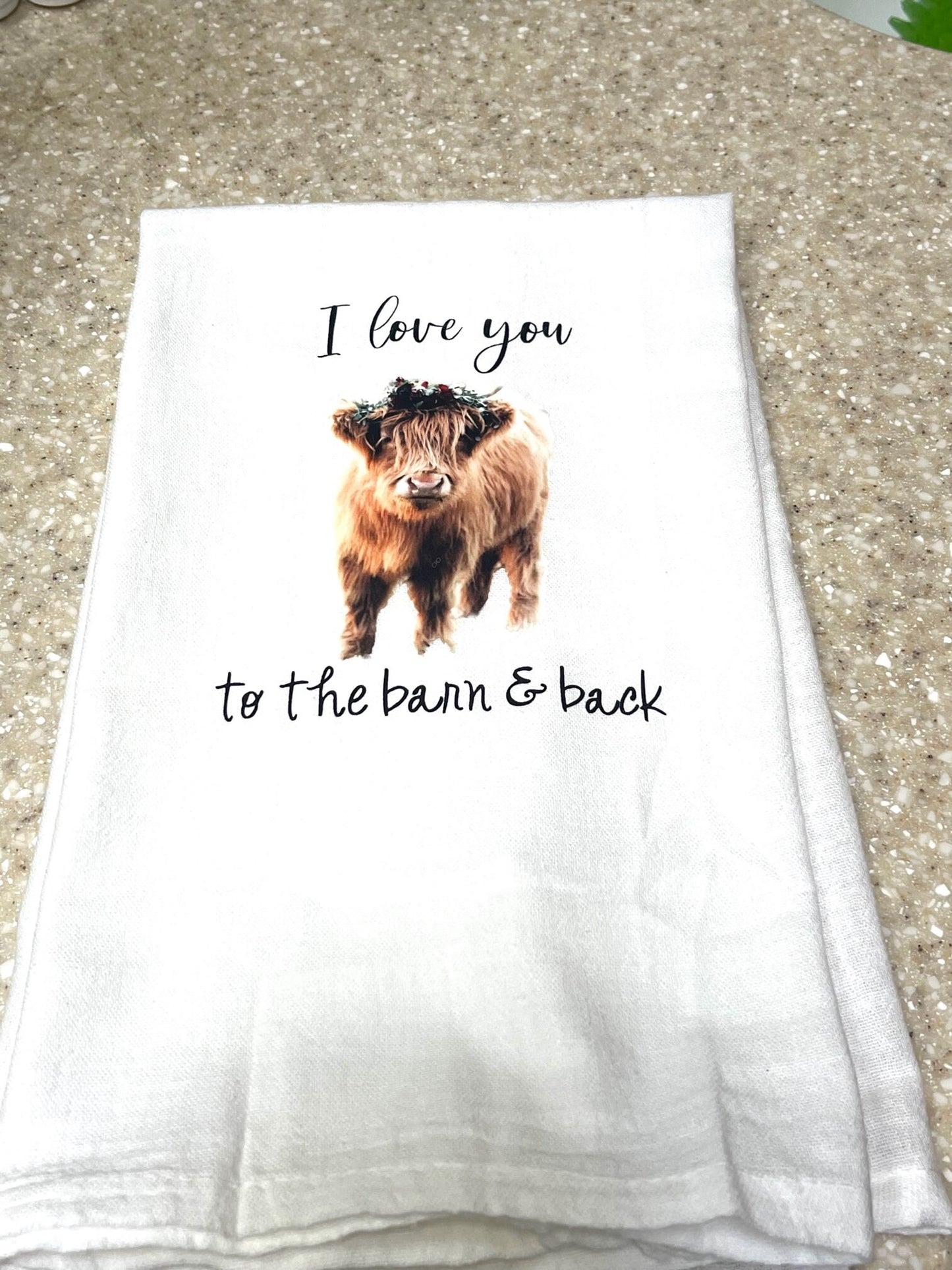 Custom designer kitchen dish towels | Bigfoot | Frenchie | Cow | tea towel
