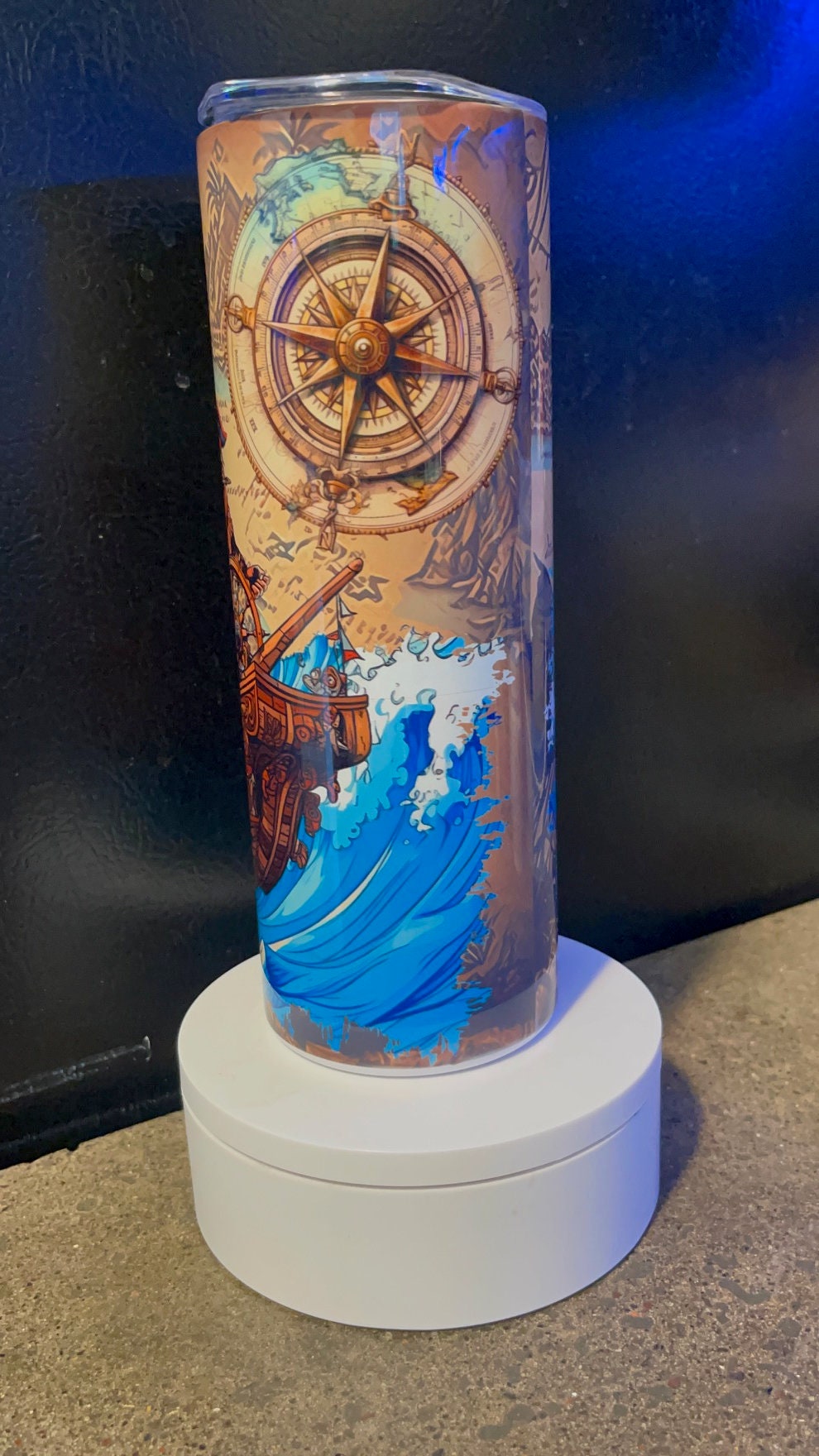 Bigfoot pirate ship old map and compass tumbler - 20 oz.