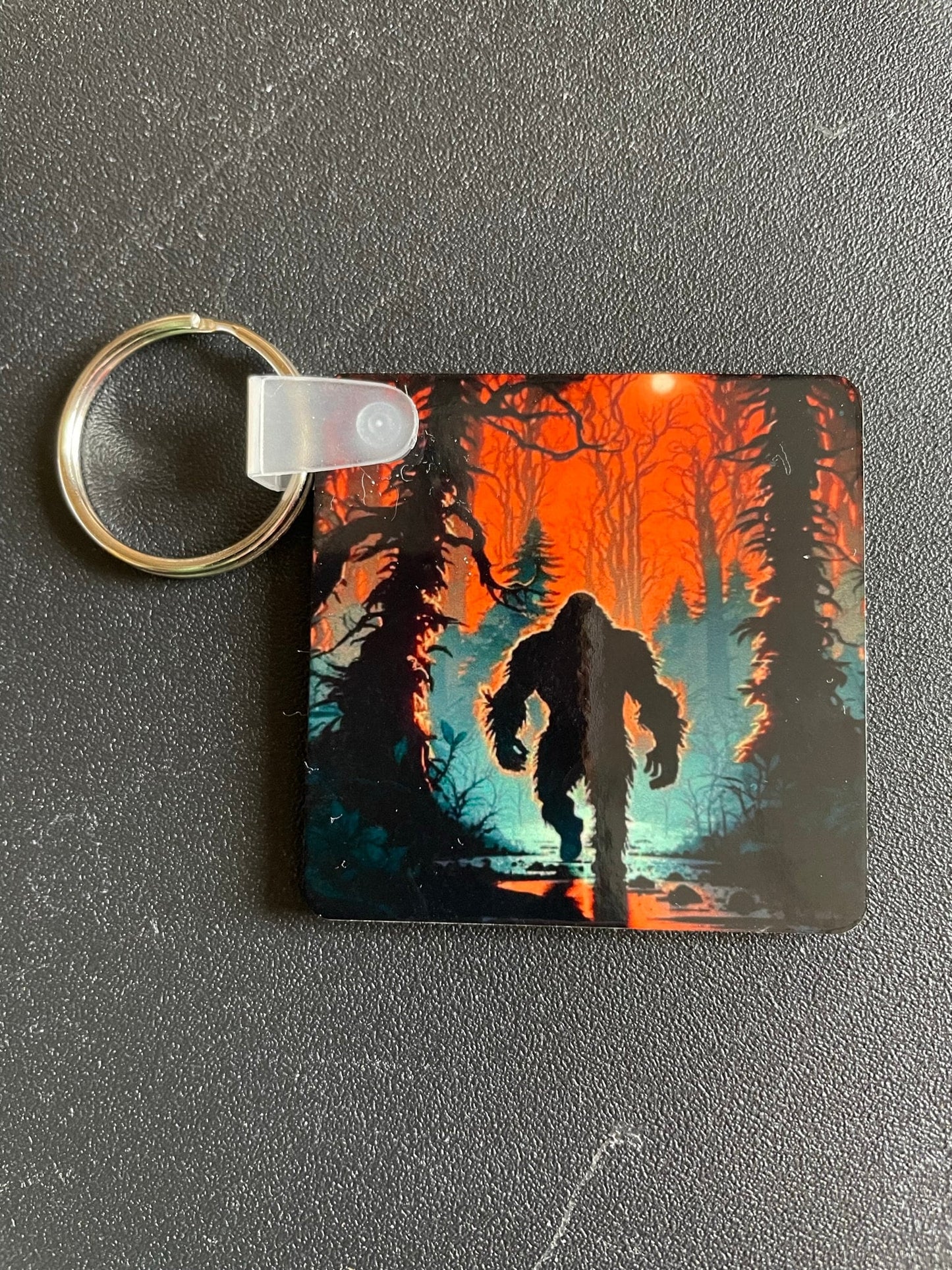Bigfoot keychains - Alien, Believe, orange swamp, dog tag - choose your design