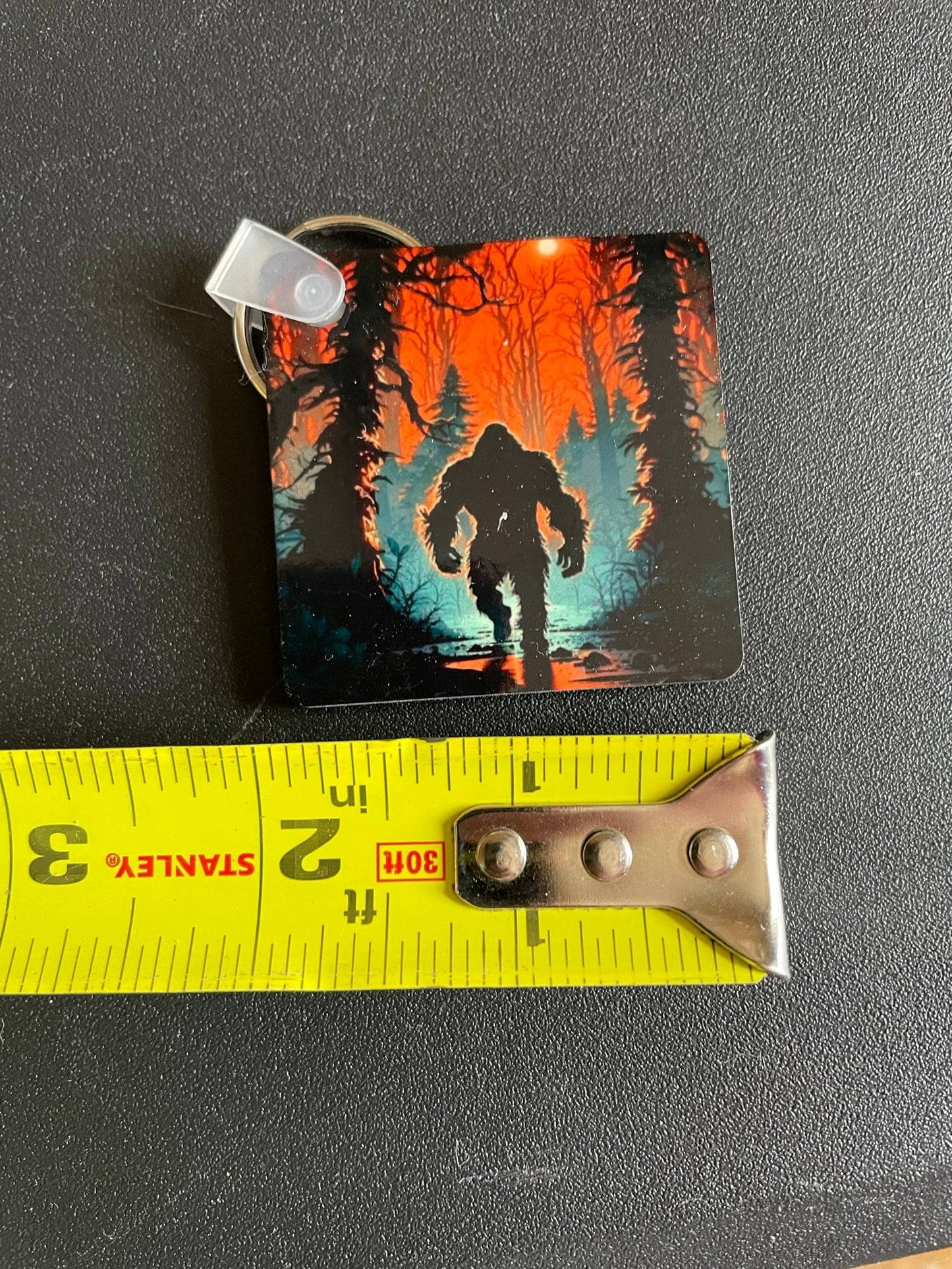 Bigfoot keychains - Alien, Believe, orange swamp, dog tag - choose your design