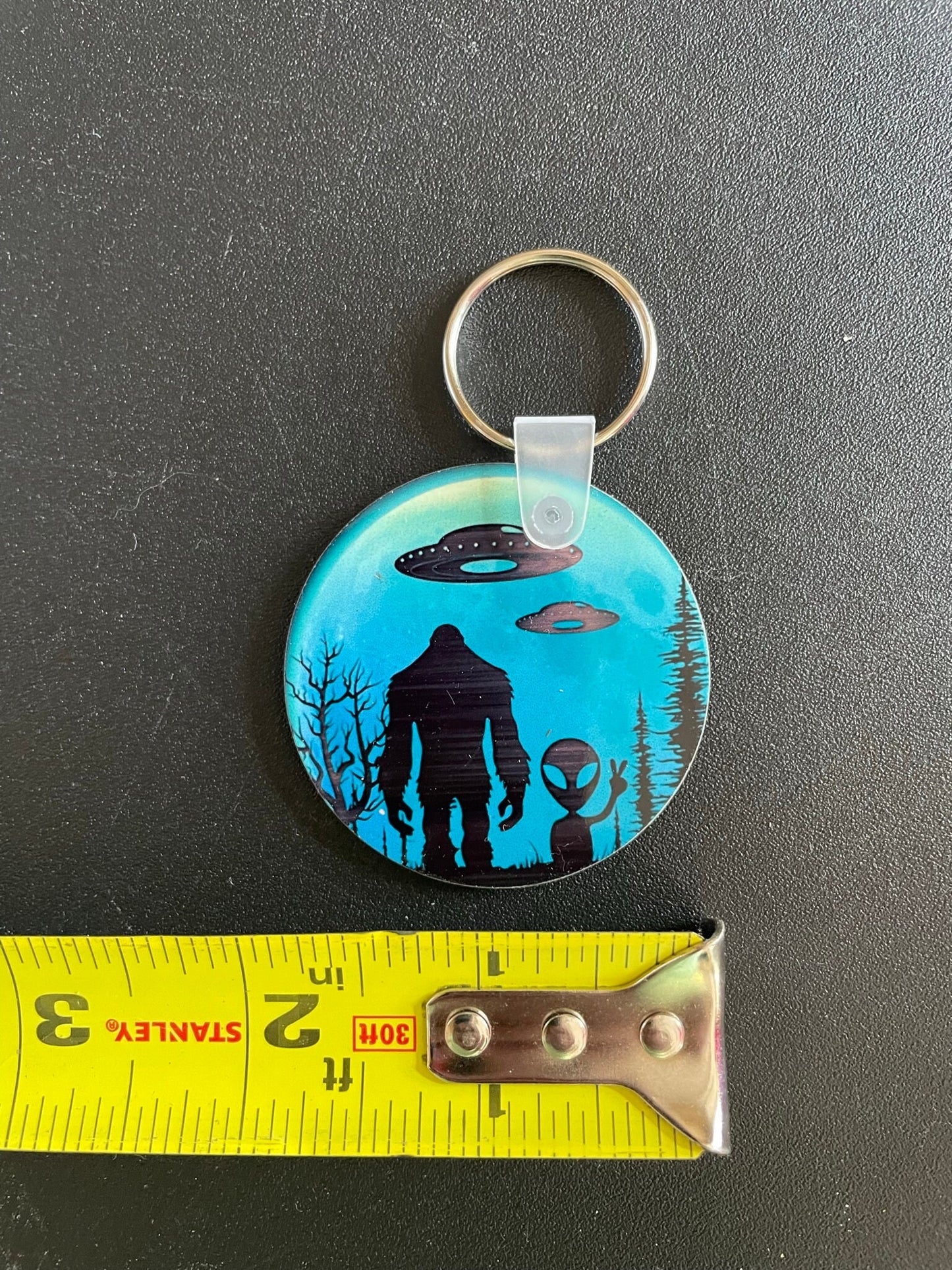 Bigfoot keychains - Alien, Believe, orange swamp, dog tag - choose your design
