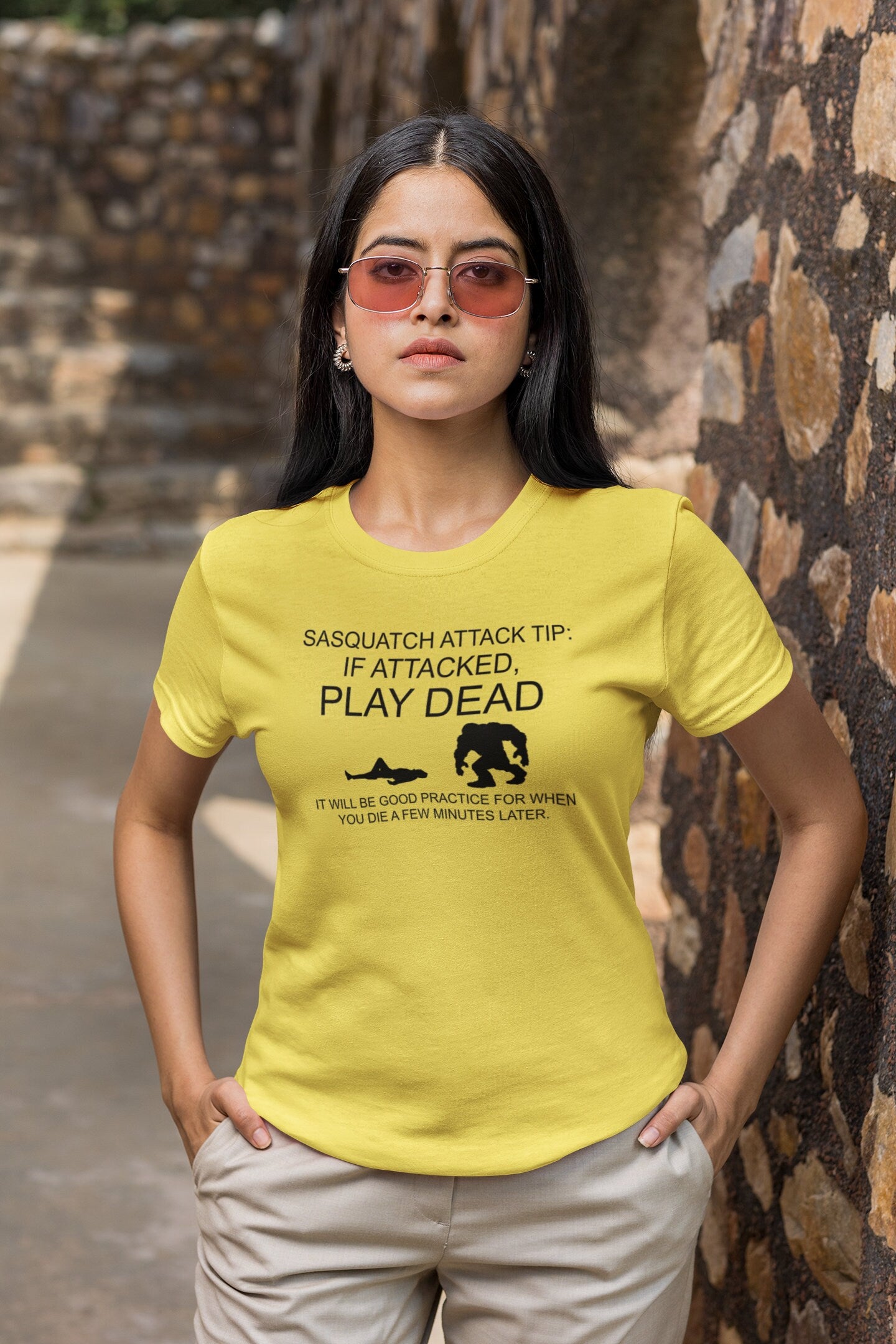 Sasquatch attack tip t-shirt (yellow)