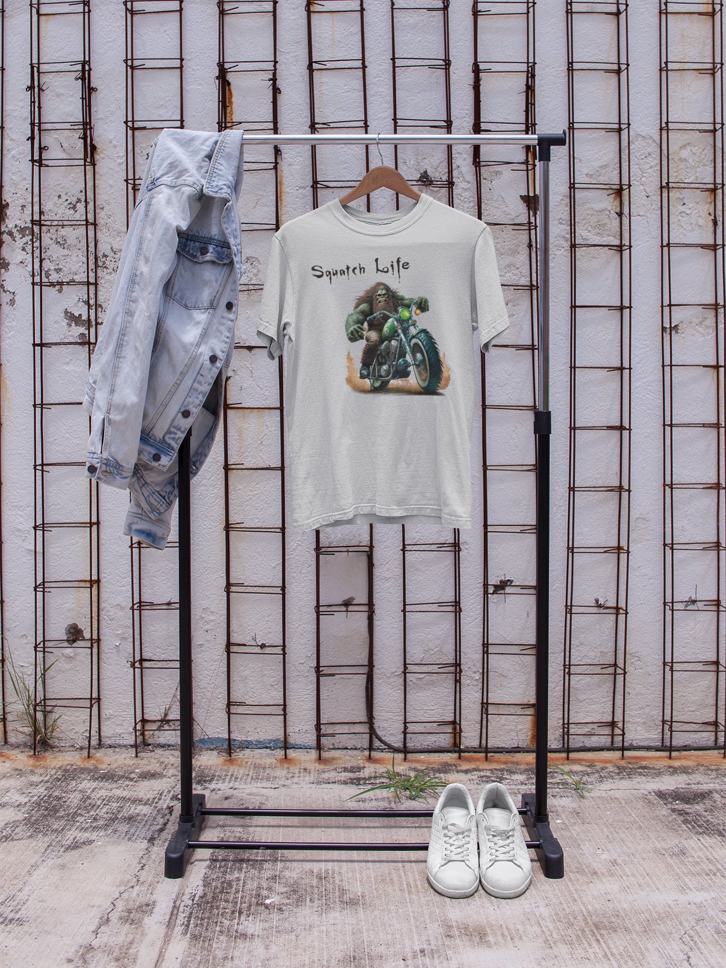 Squatch Life motorcycle t-shirt by Squatchin' Country (grey)