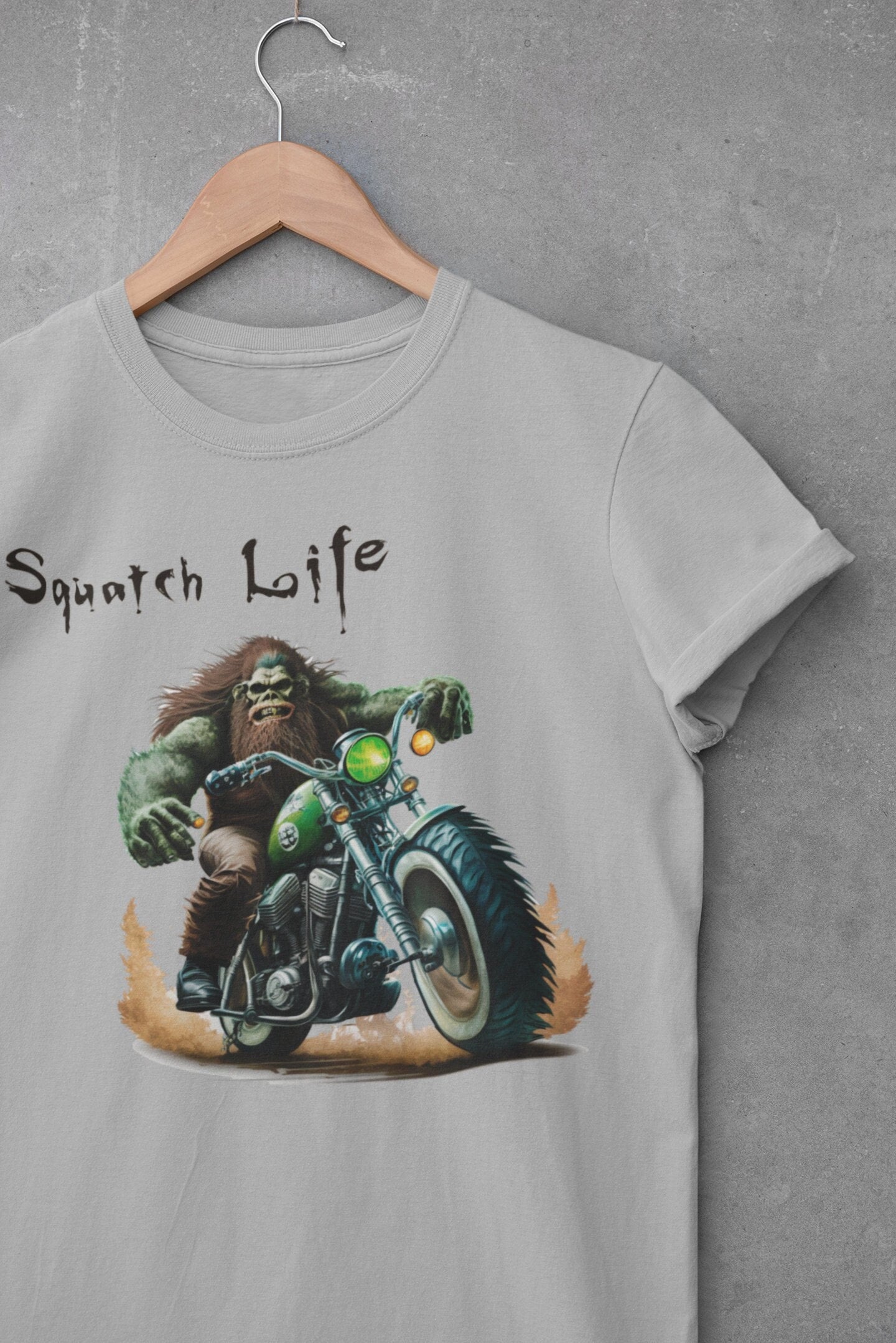Squatch Life motorcycle t-shirt by Squatchin' Country (grey)