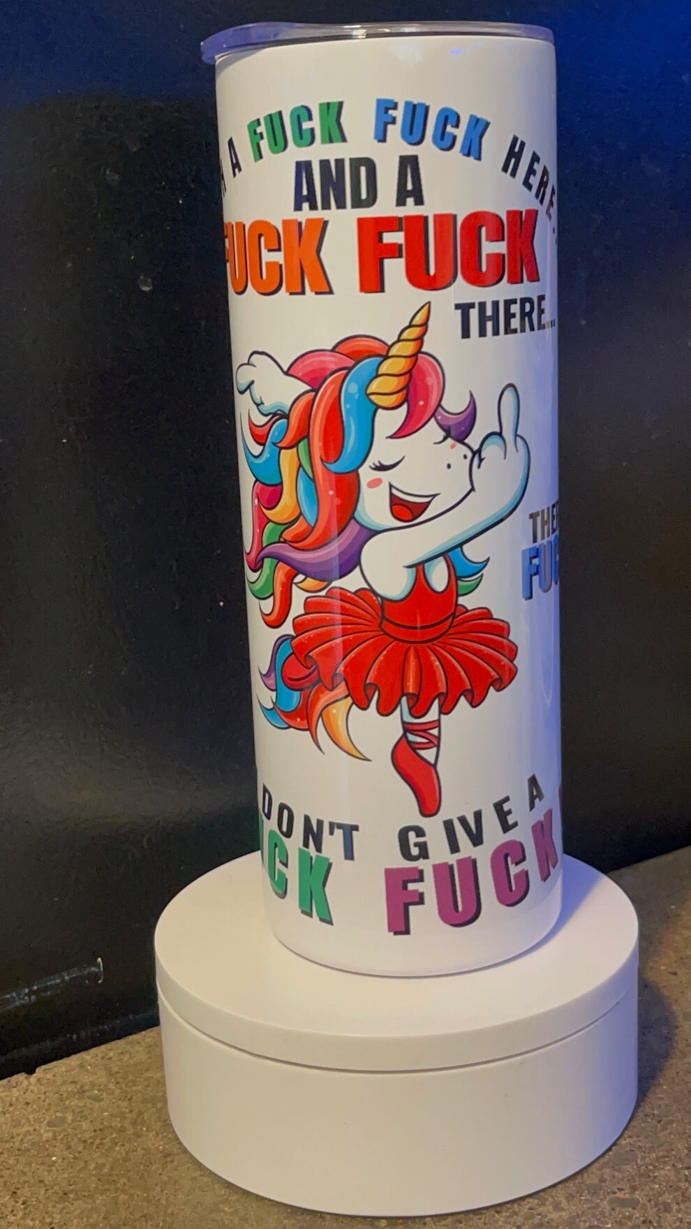 Unicorn flippin bird F*ck tumbler - 20 oz tumbler
