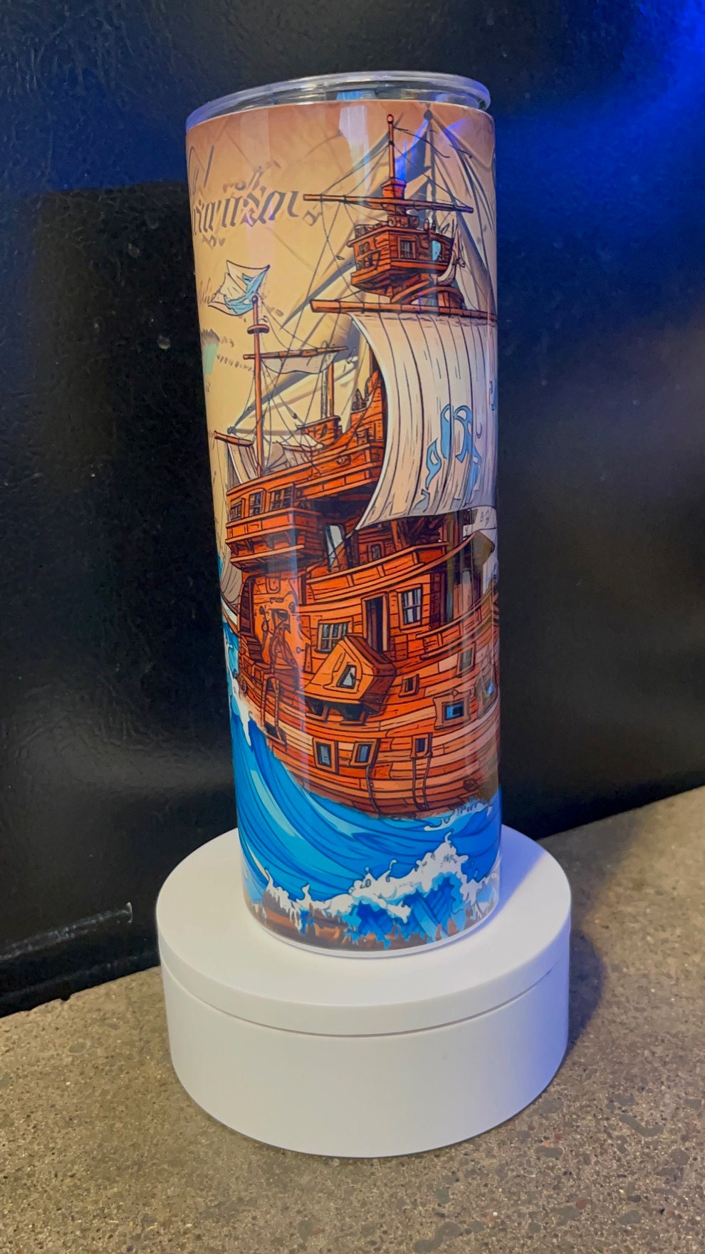 Bigfoot pirate ship old map and compass tumbler - 20 oz.