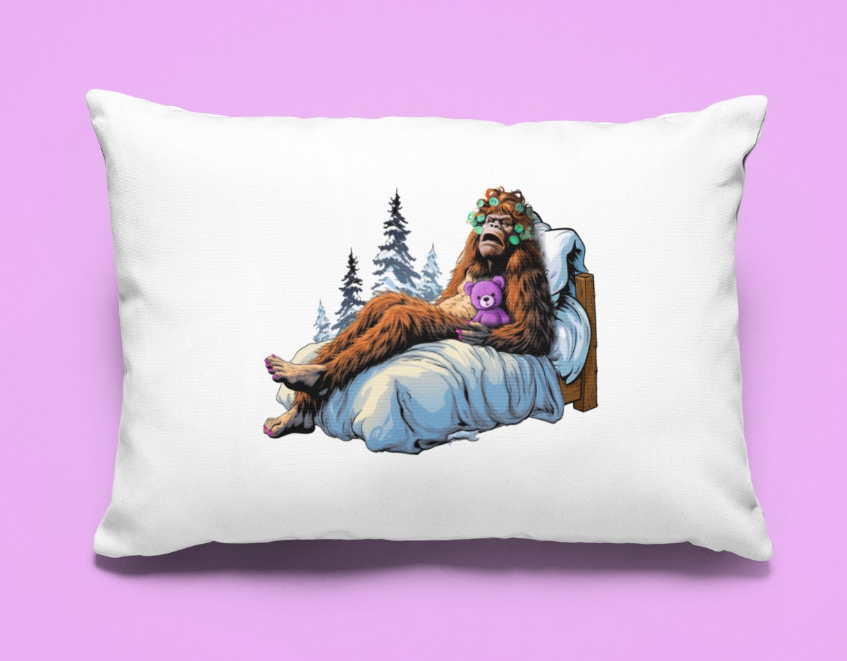 Funny sleeping Sasquatch pillow case - choose his, hers or pair of both