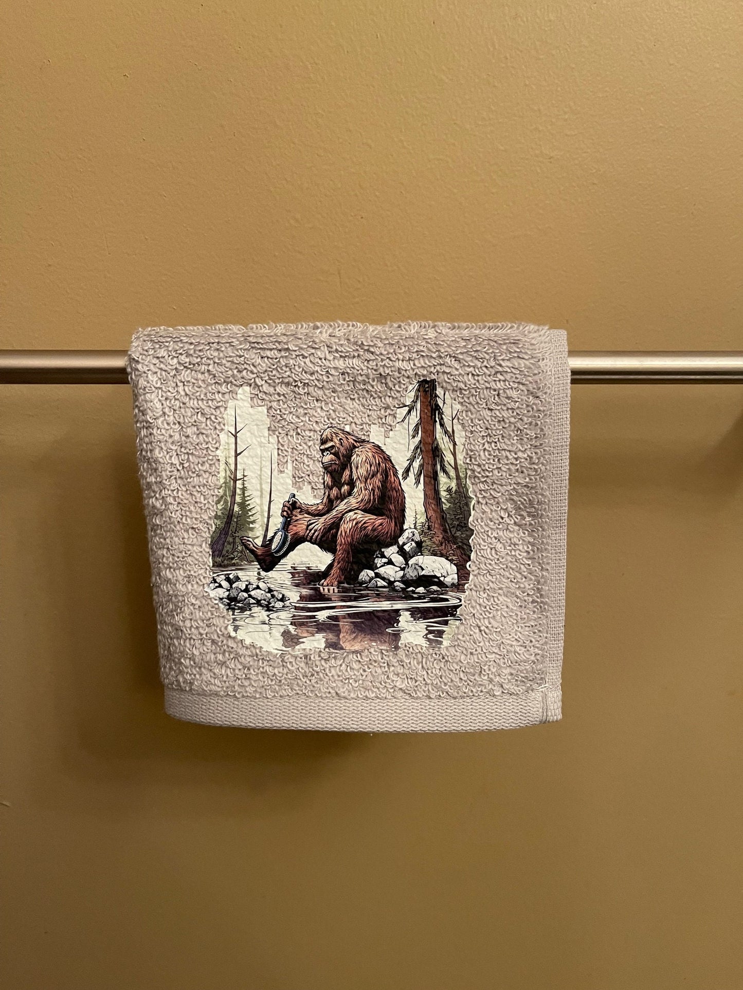 Bathing Bigfoot Premium wash rag, hand towel, & bath towel 3-piece set - bathroom decor - Choose your color