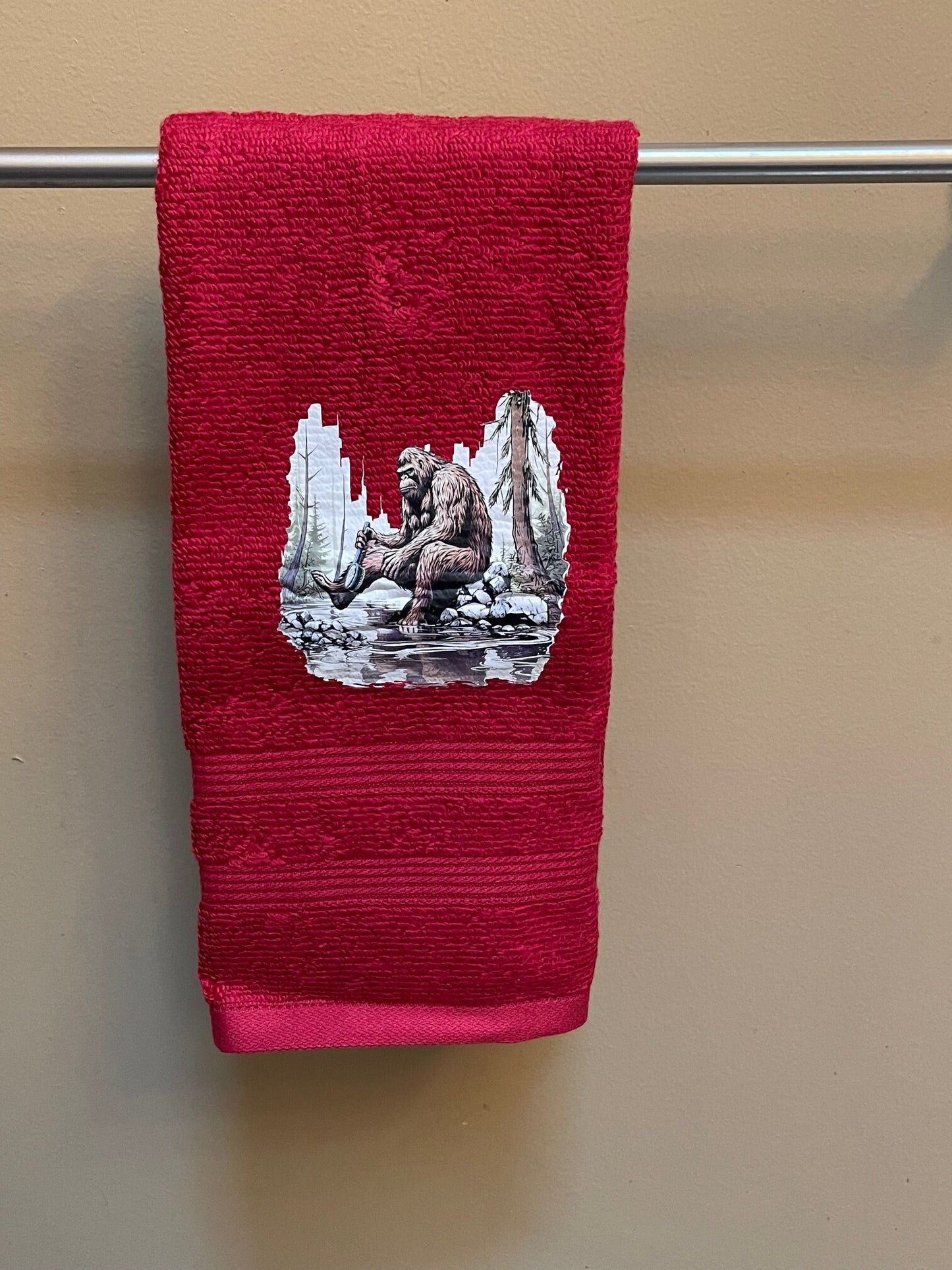 Bathing Bigfoot Premium wash rag, hand towel, & bath towel 3-piece set - bathroom decor - Choose your color