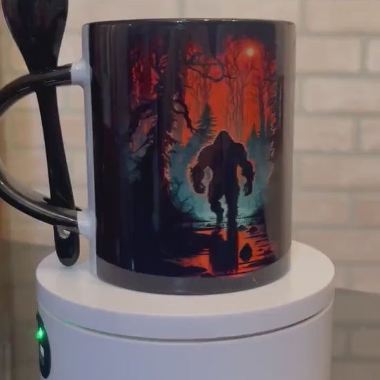 Bigfoot moonlit swamp mug with spoon