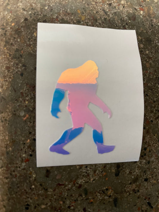 Holographic reflective Sasquatch/Bigfoot stickers