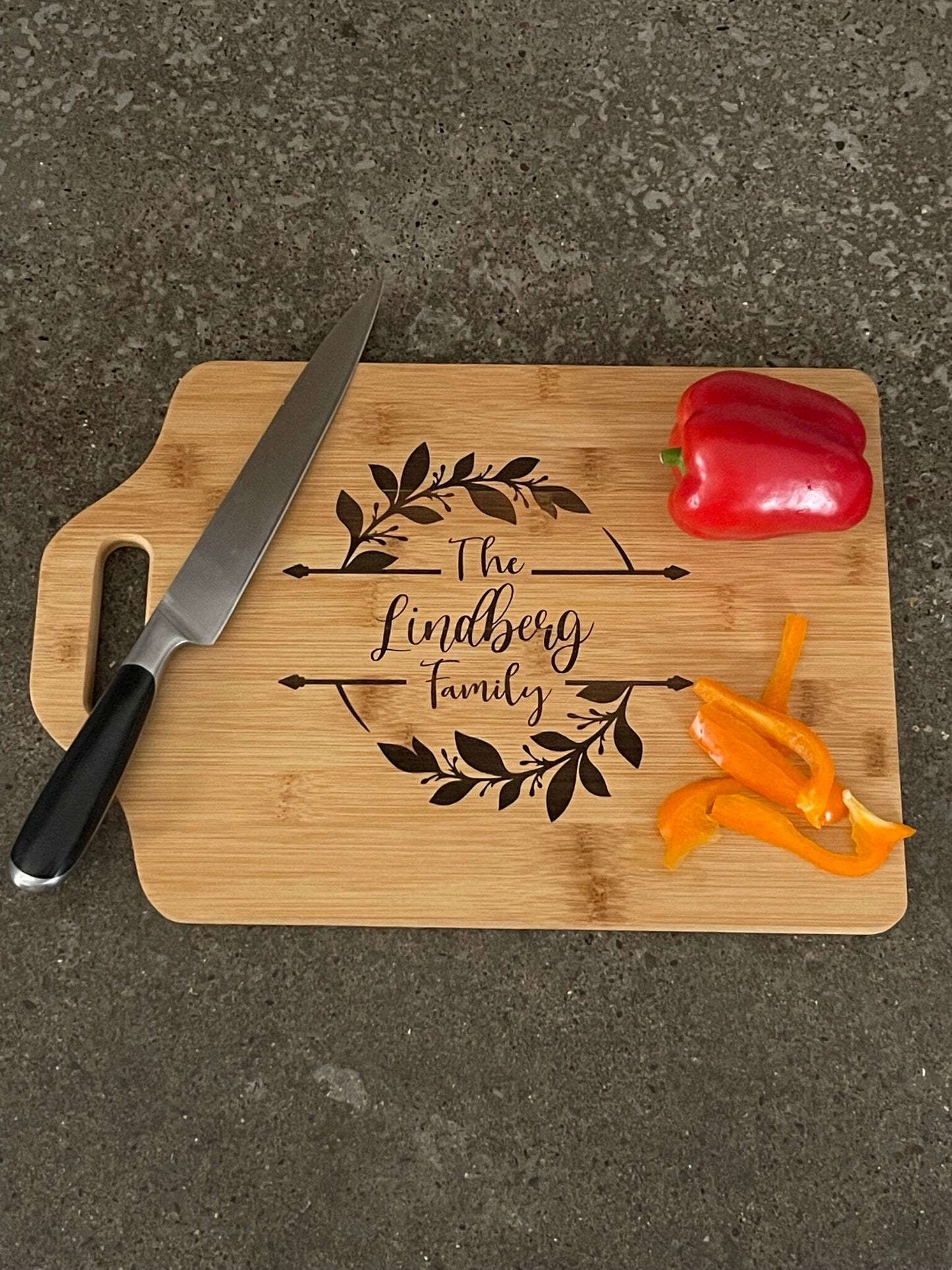 Custom ecofriendly bamboo cutting board