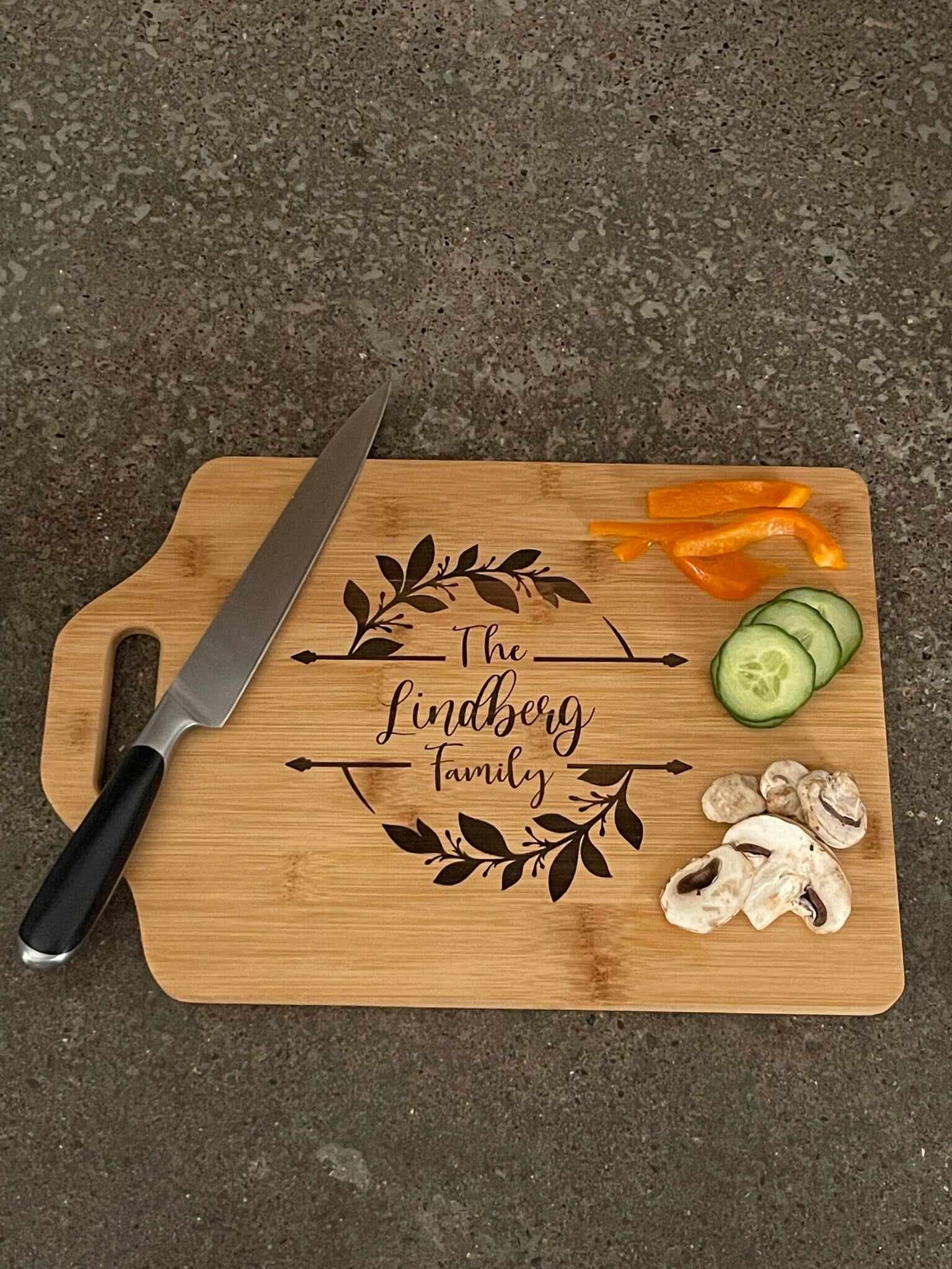 Custom ecofriendly bamboo cutting board