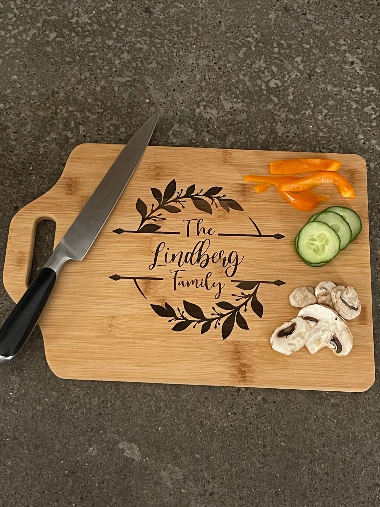 Custom ecofriendly bamboo cutting board