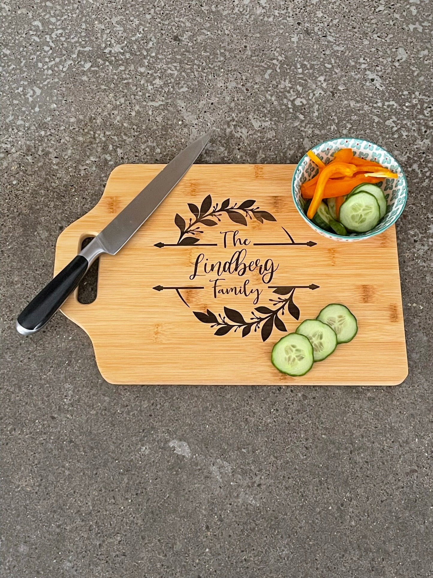 Custom ecofriendly bamboo cutting board