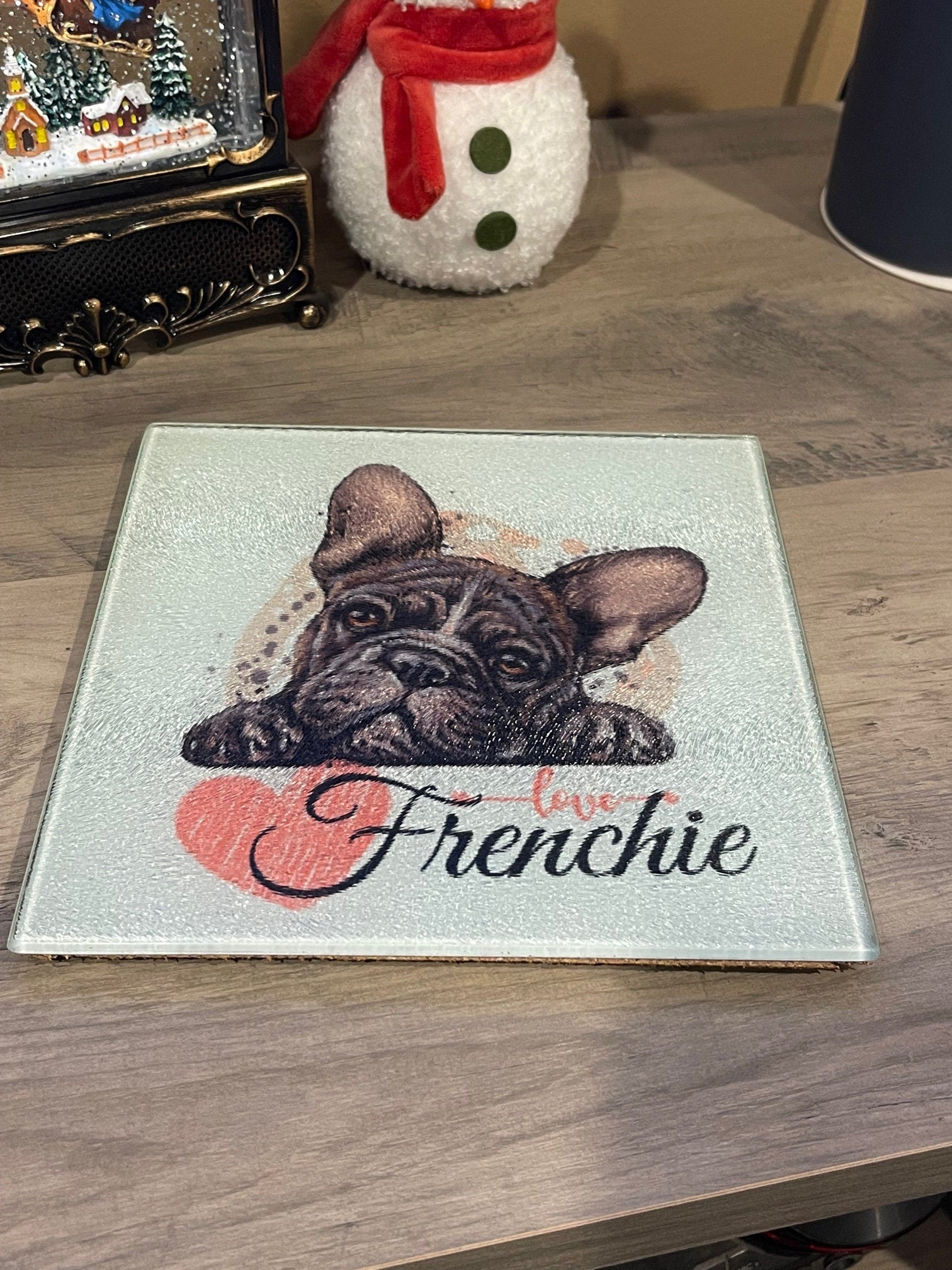 Designer glass cutting board Square - French Bulldog | Frenchie | choose your design