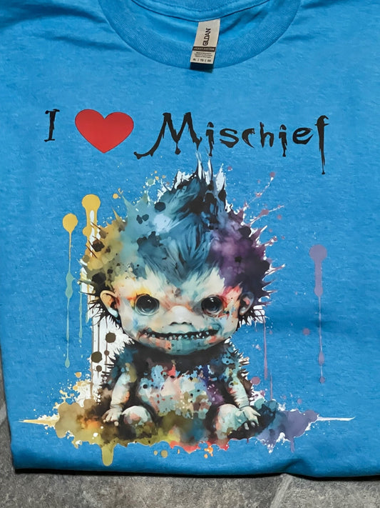 I Love Mischief t-shirt (blue)