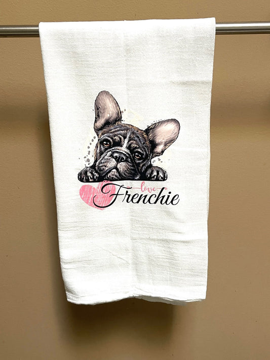 Custom designer kitchen dish towels | Bigfoot | Frenchie | Cow | tea towel