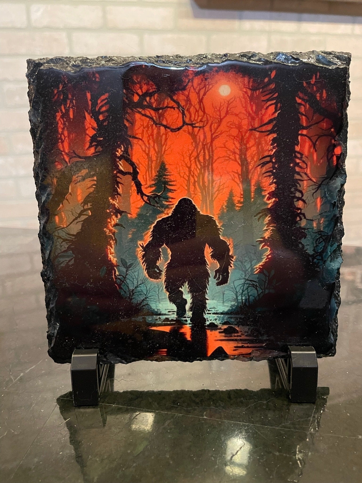 Bigfoot slate photo - choose your picture - sunset swamp or alien friend