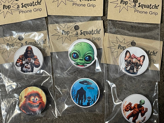 Pop a Squatch phone grip - choose your design or personalized!