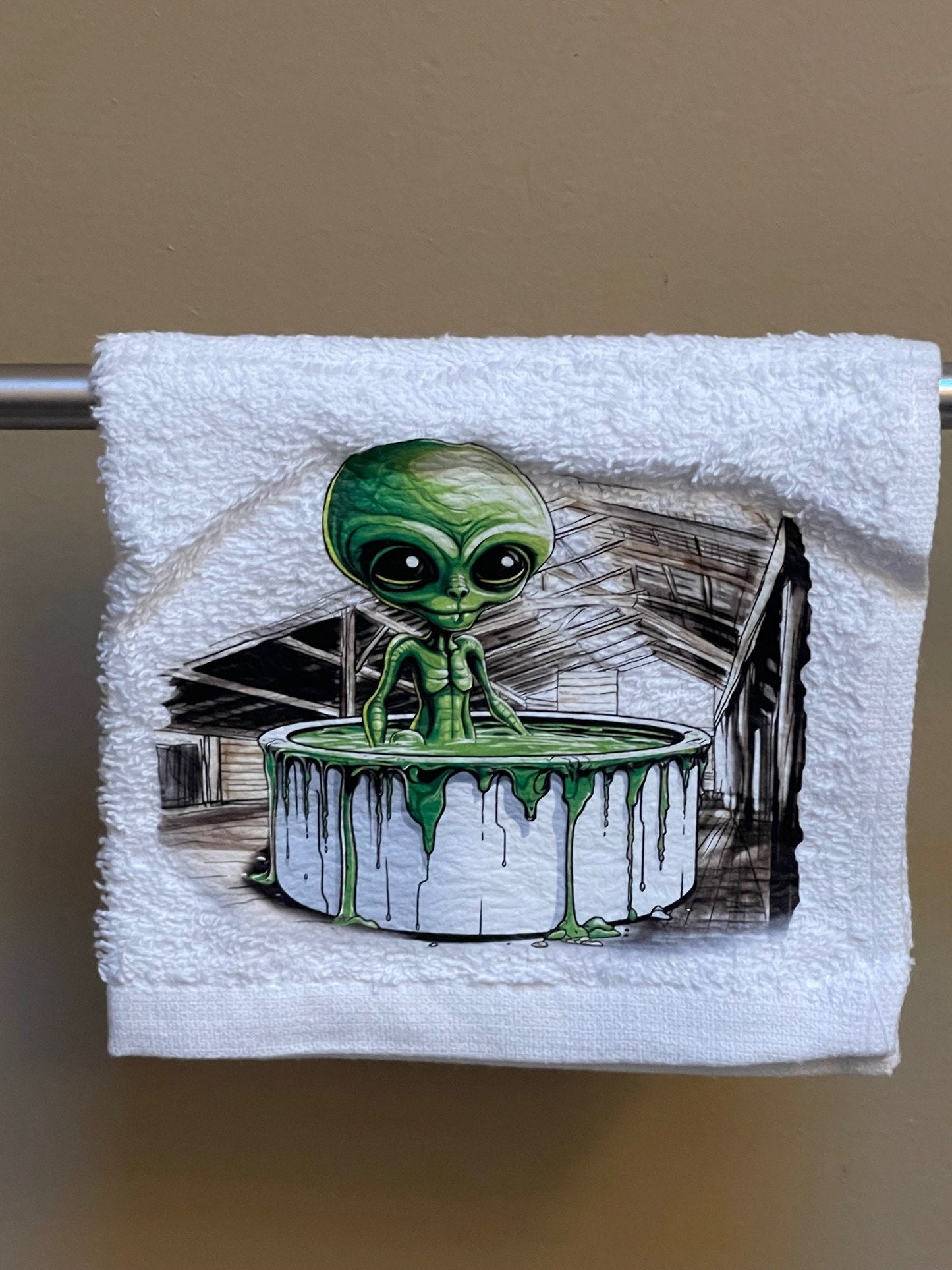 Bathing Alien wash rag, hand towel, bath towel set or individual - bathroom decor